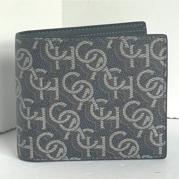 NWT Coach 3 In 1 Black Monogram Mens Wallet - Picture 6 of 7